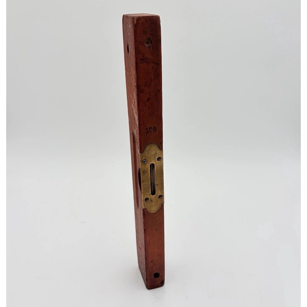 STANLEY No 100 28” WOOD LEVEL Brass Carpenter Tool NEW BRITAIN CONN USA